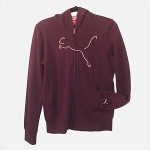 Puma Sportlifestyle Full Zip Hoodie Sweatshirt Puma Cat Branding Across Front